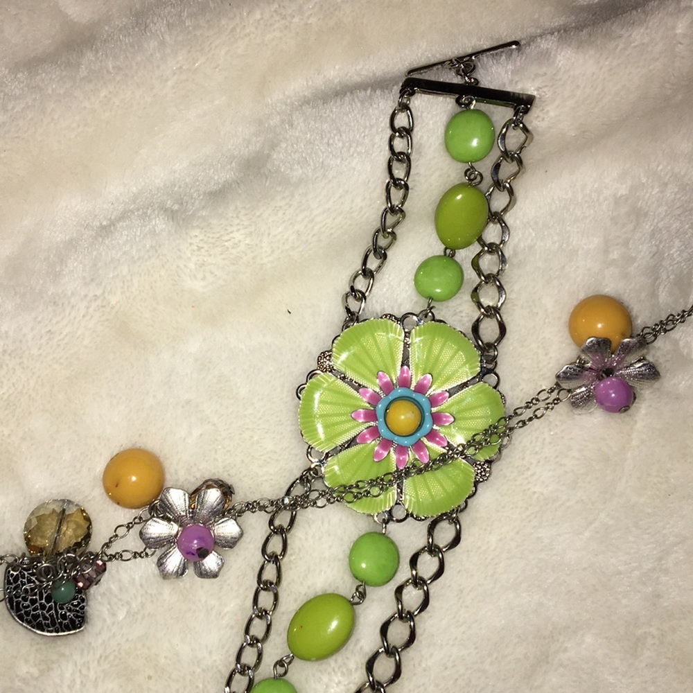 Flower bracelet with matching necklace